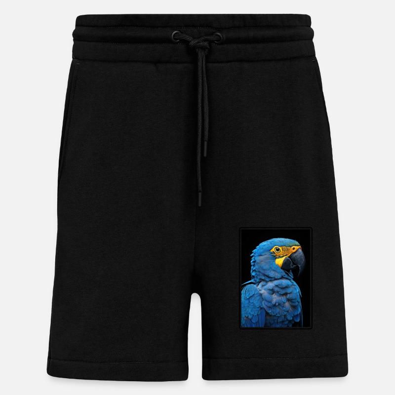 Perroquet Perroquet Perroquet - Short bio décontracté fabriqué en UE - SOLID BLACK