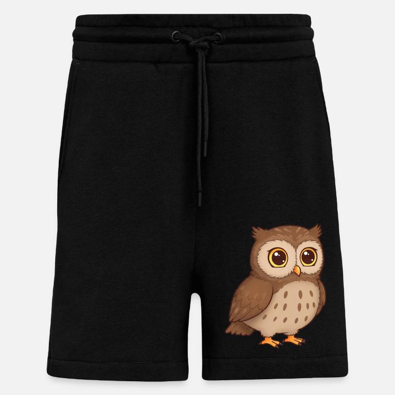 Tier Cartoon Eule - Shorts - made by SPREAD - SOLID BLACK