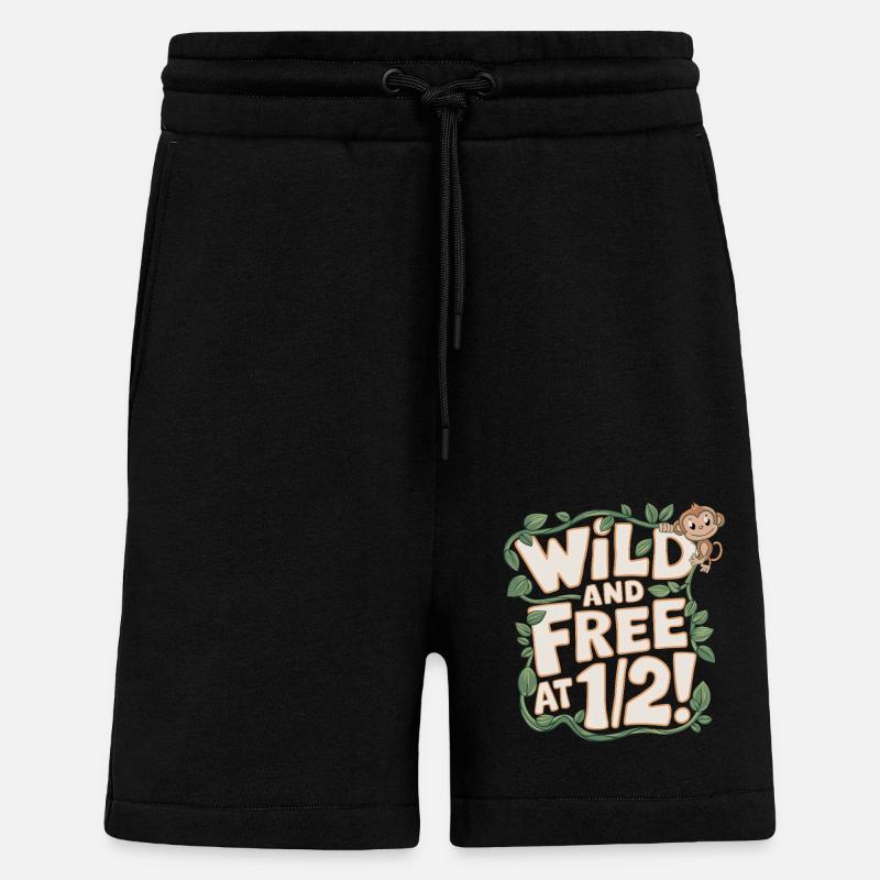 Anniversaire demi-mois sauvage et libre - Short bio décontracté fabriqué en UE - SOLID BLACK