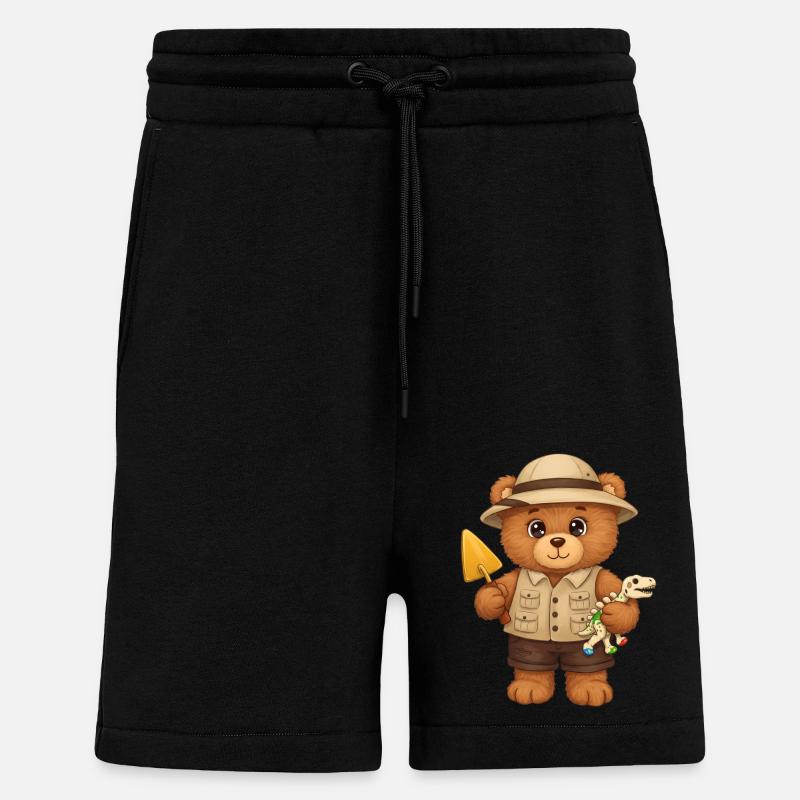 Teddybär Archäologe - Shorts - made by SPREAD - SOLID BLACK