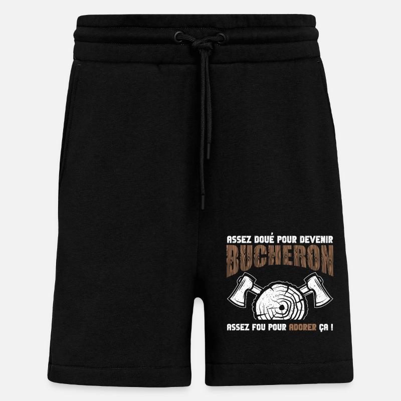 Fier d’être bûcheron - Short bio décontracté fabriqué en UE - SOLID BLACK