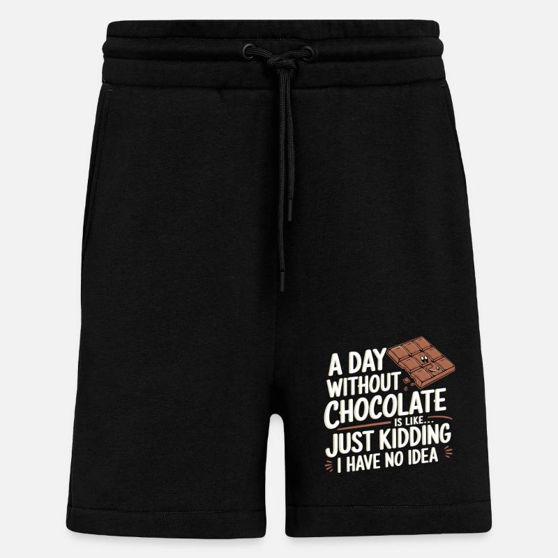 Chocolat - Short bio décontracté fabriqué en UE - SOLID BLACK