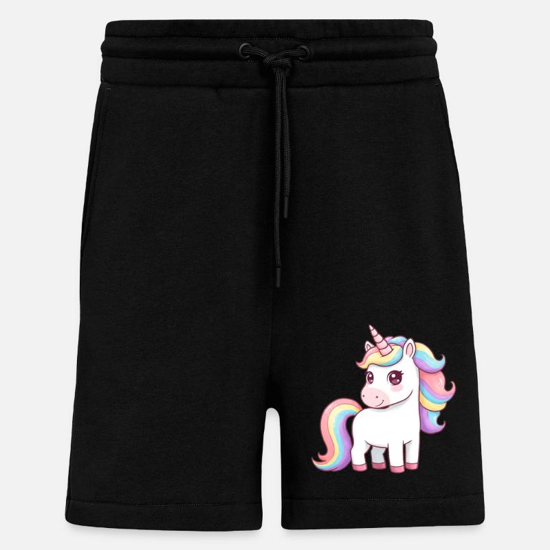 Tier Cartoon Einhorn - Shorts - made by SPREAD - SOLID BLACK