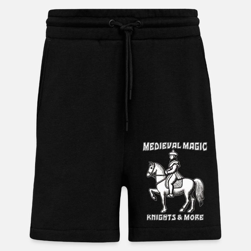 MEDIEVAL MAGIC KNIGHTS & MORE - Shorts - made by SPREAD - SOLID BLACK