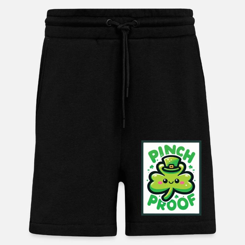 Shamrock Pinch Proof Saint-Patrick Fun - Short bio décontracté fabriqué en UE - SOLID BLACK