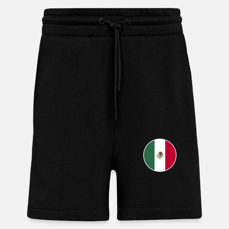Mexique Drapeau mexicain Mexicain - Short bio décontracté fabriqué en UE - SOLID BLACK