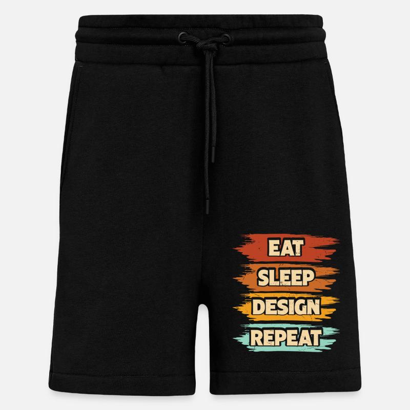 Architecte - Short bio décontracté fabriqué en UE - SOLID BLACK