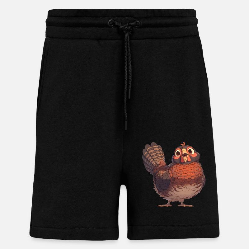 Faisans Faisan - Short bio décontracté fabriqué en UE - SOLID BLACK
