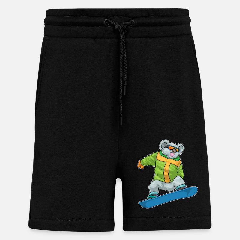 Koala Snowboarder Snowboard - Shorts - made by SPREAD - SOLID BLACK