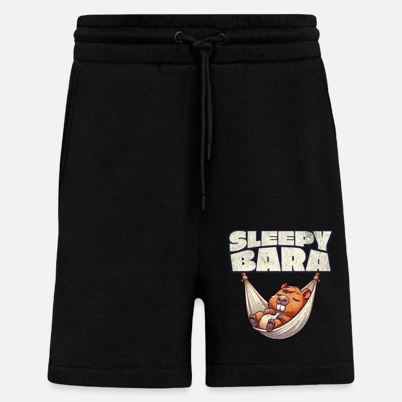 Capybara Sleepybara - Shorts - made by SPREAD - SOLID BLACK