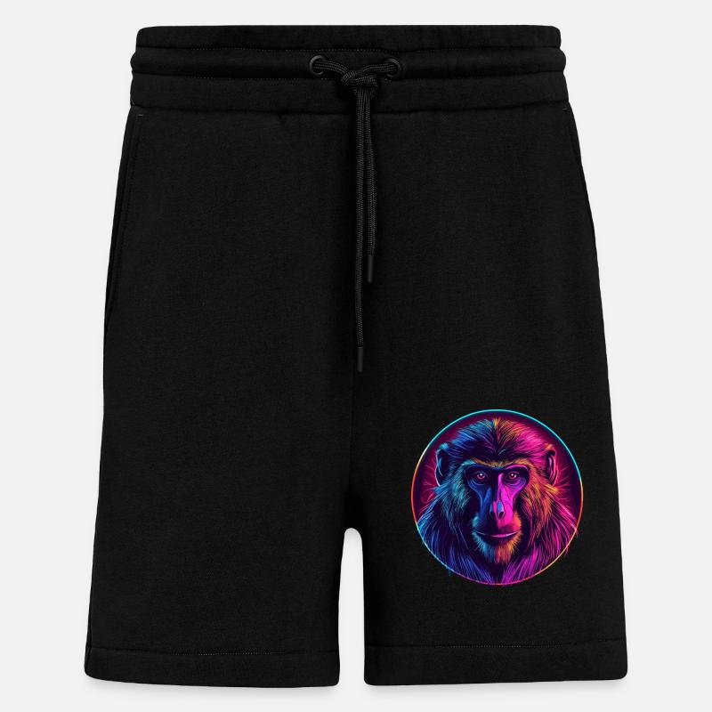Neon Mandrill Affe - Shorts - made by SPREAD - SOLID BLACK
