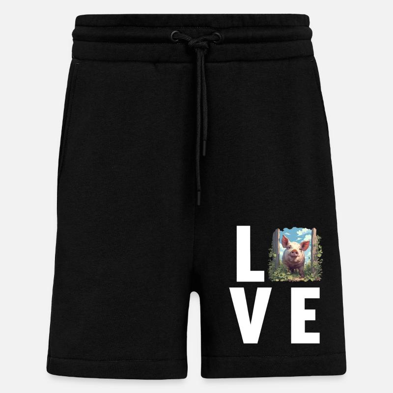 Cochon Cochon - Short bio décontracté fabriqué en UE - SOLID BLACK