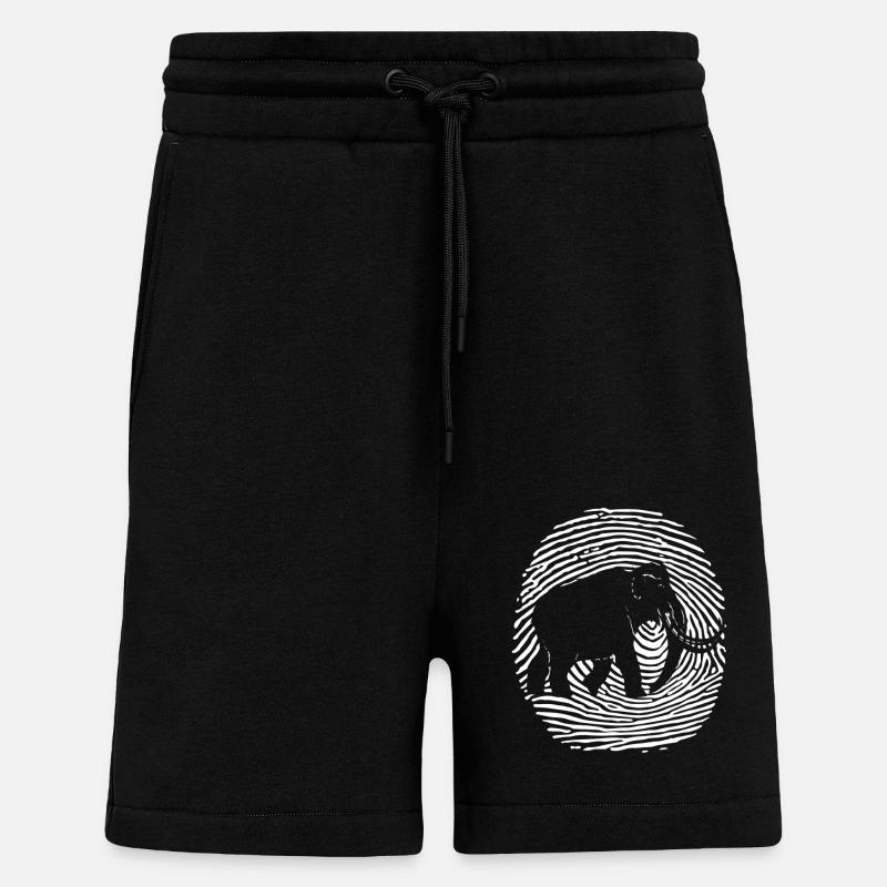 Mammouth dans l’empreinte digitale - Short bio décontracté fabriqué en UE - SOLID BLACK