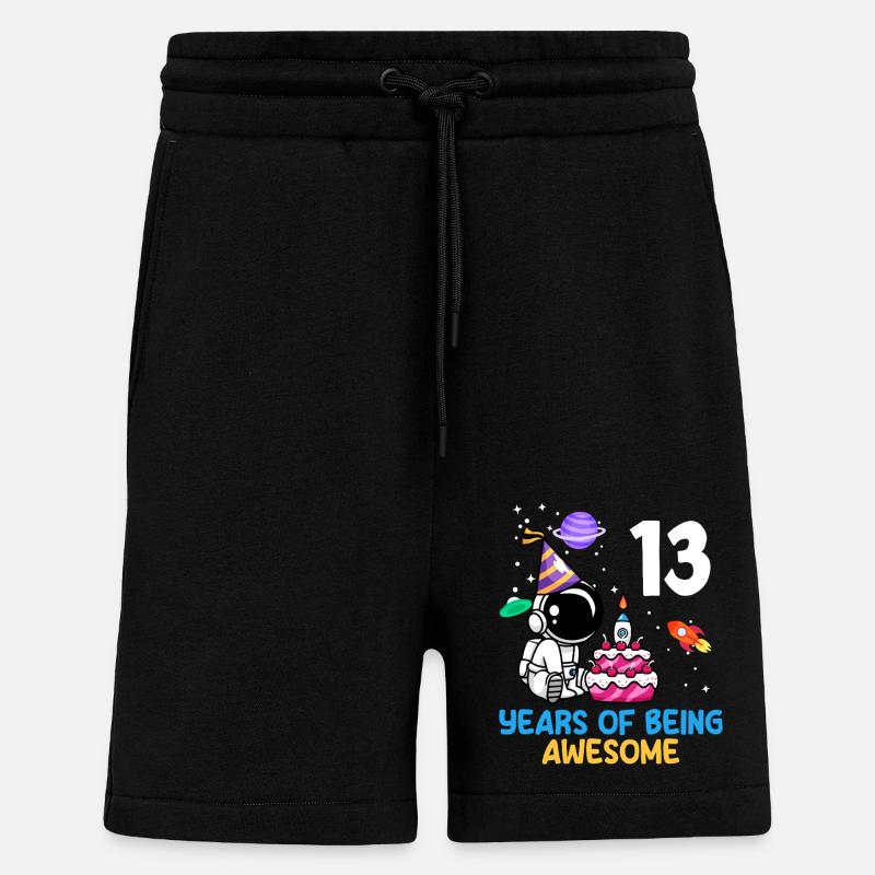 13 ans d’anniversaire d’astronaute - Short bio décontracté fabriqué en UE - SOLID BLACK