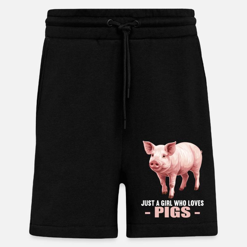 Cochon Cochon - Short bio décontracté fabriqué en UE - SOLID BLACK