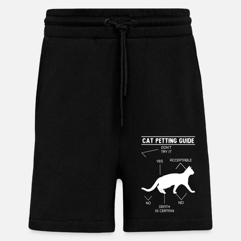 Cat Petting Guide - Shorts - made by SPREAD - SOLID BLACK
