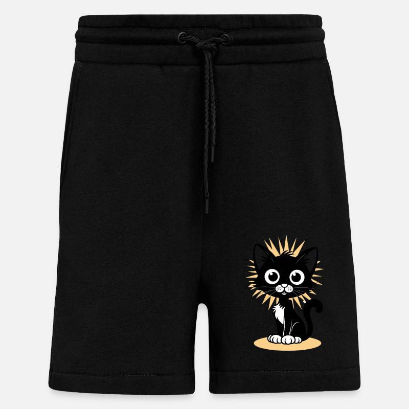Charmante Schwarze Katze Mit Strahlendem - Shorts - made by SPREAD - SOLID BLACK