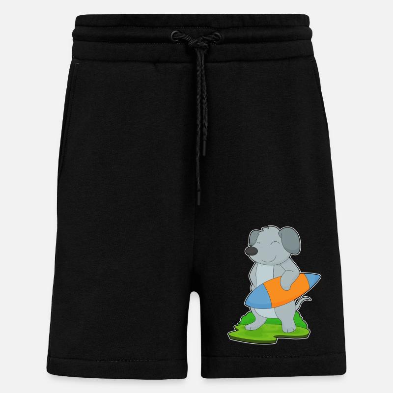 Dog Surfer Surfboard - Shorts - made by SPREAD - SOLID BLACK
