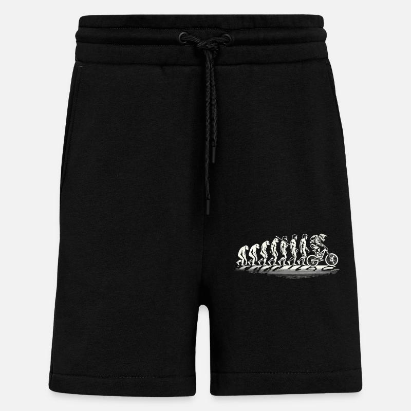 Evolution Bicycle VTT Cyclisme Humour - Short bio décontracté fabriqué en UE - SOLID BLACK