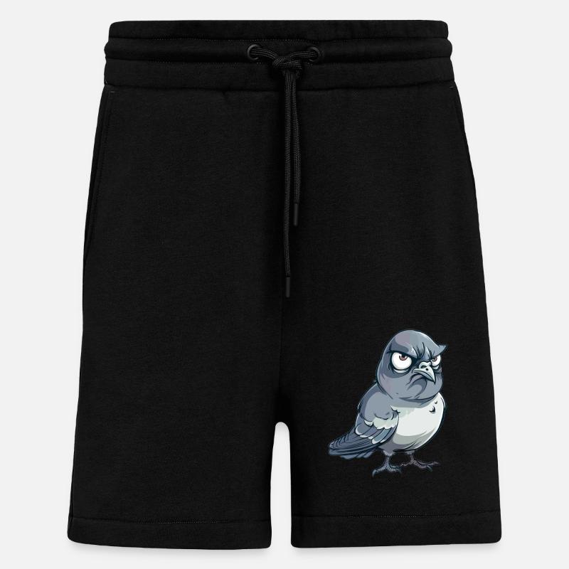 Grummelige Taube Comic-Stil - Shorts - made by SPREAD - SOLID BLACK