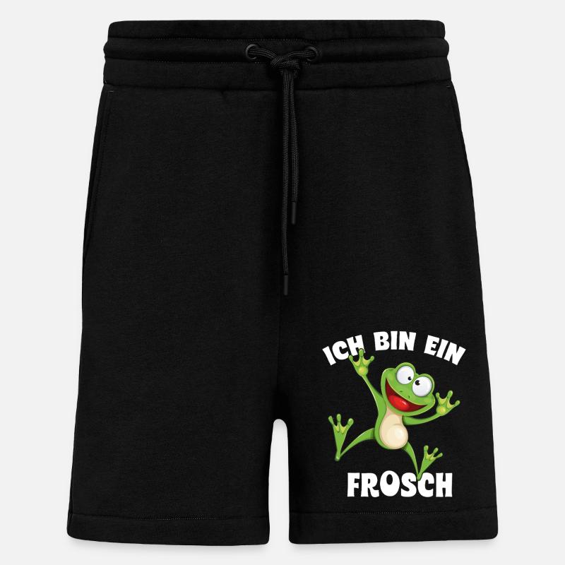 Je suis une grenouille - Short bio décontracté fabriqué en UE - SOLID BLACK