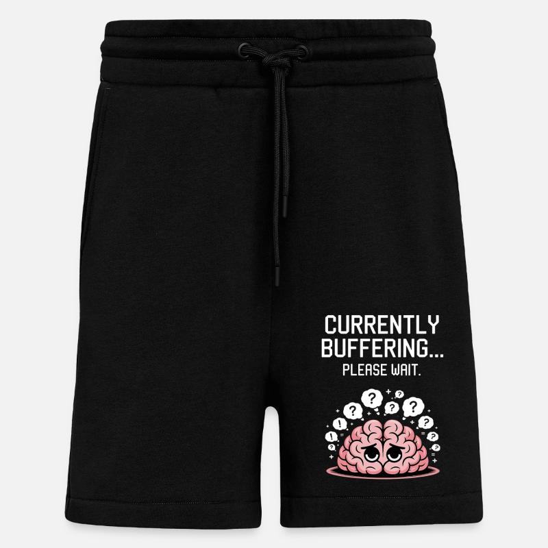 Funny Brain Thinking Saying - Shorts - made by SPREAD - SOLID BLACK