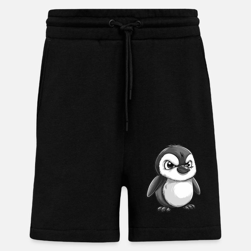Grumpy Penguin - Shorts - made by SPREAD - SOLID BLACK