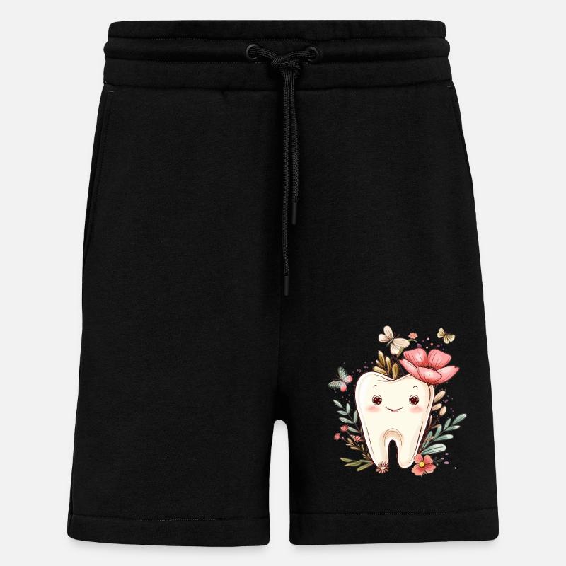 Blütenzahn mit Schmetterlingen - Shorts - made by SPREAD - SOLID BLACK