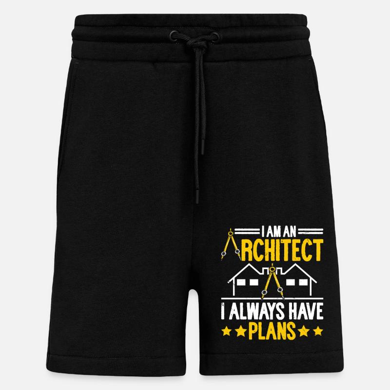 Architecte - Short bio décontracté fabriqué en UE - SOLID BLACK