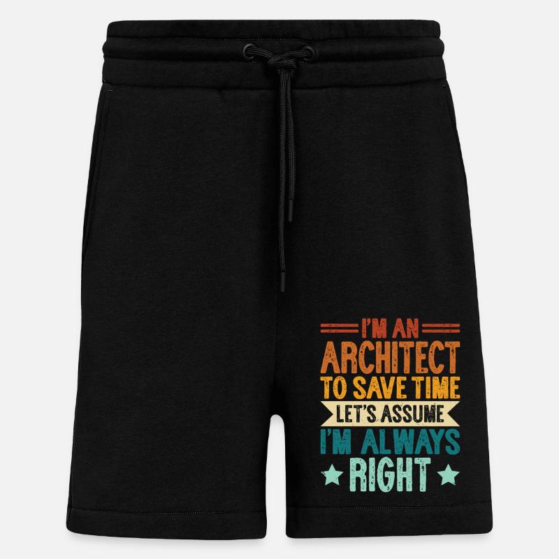 Architecte - Short bio décontracté fabriqué en UE - SOLID BLACK