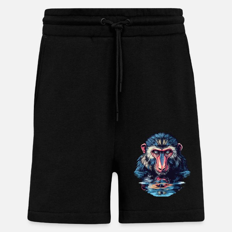 Mandrill im Wasserblick - Shorts - made by SPREAD - SOLID BLACK