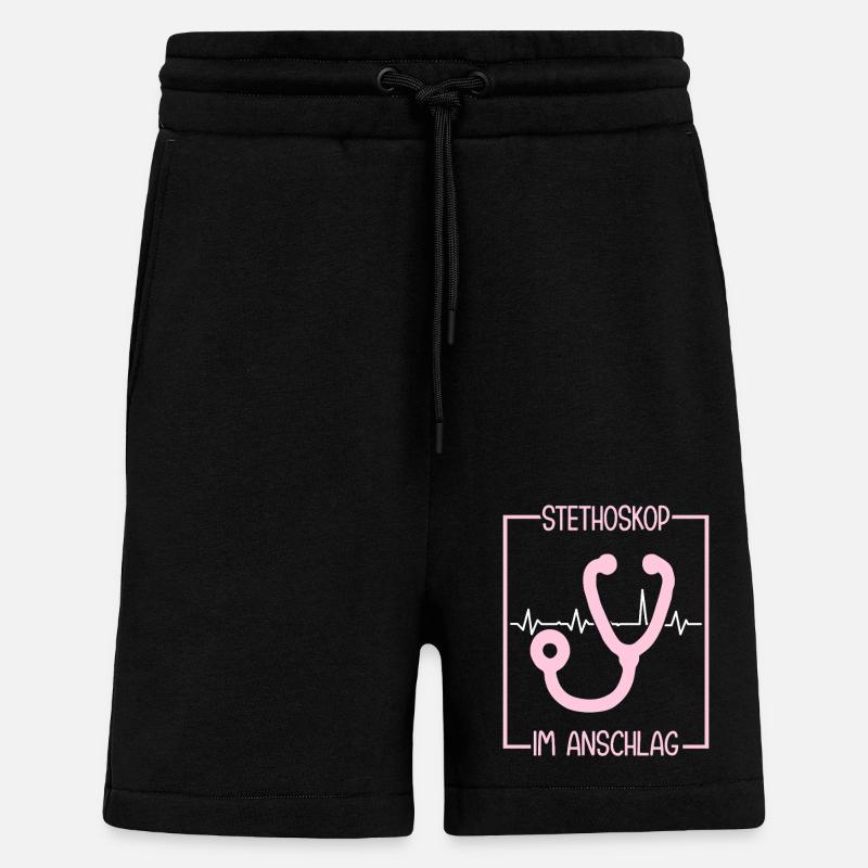 Assistant médical stéthoscope MFA - Short bio décontracté fabriqué en UE - SOLID BLACK
