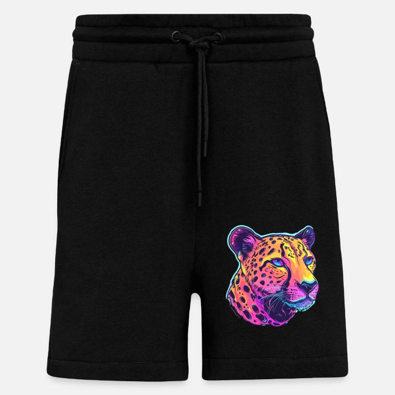 Bunter Leopard Popart - Shorts - made by SPREAD - SOLID BLACK