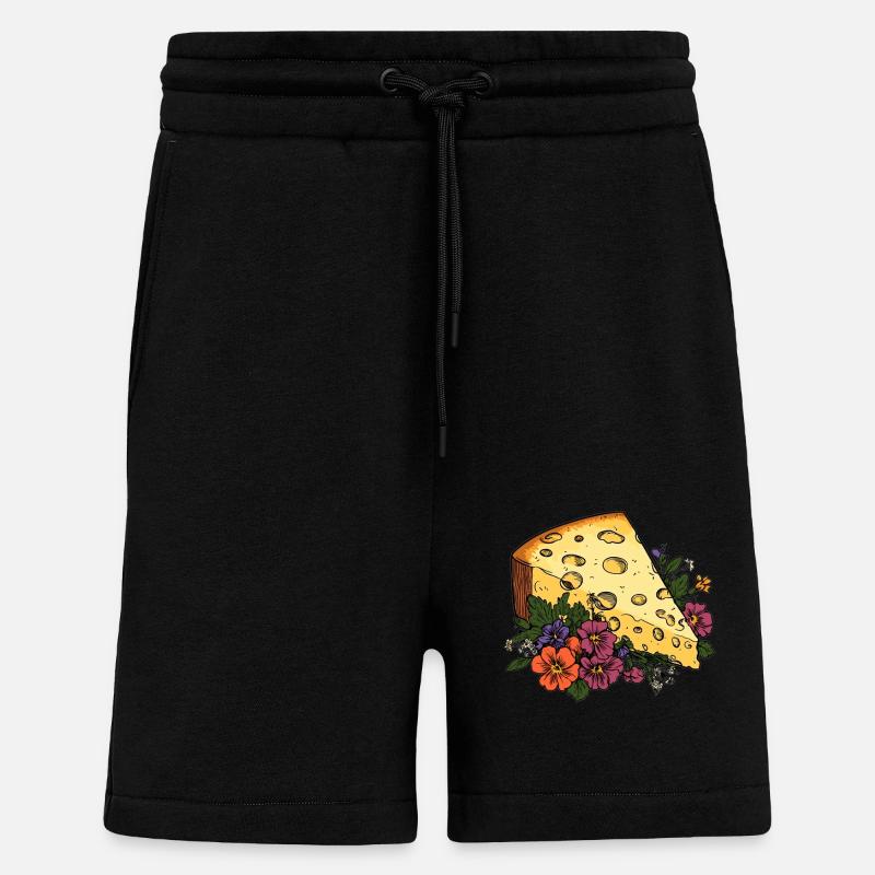 Fromage aux fleurs - Short bio décontracté fabriqué en UE - SOLID BLACK