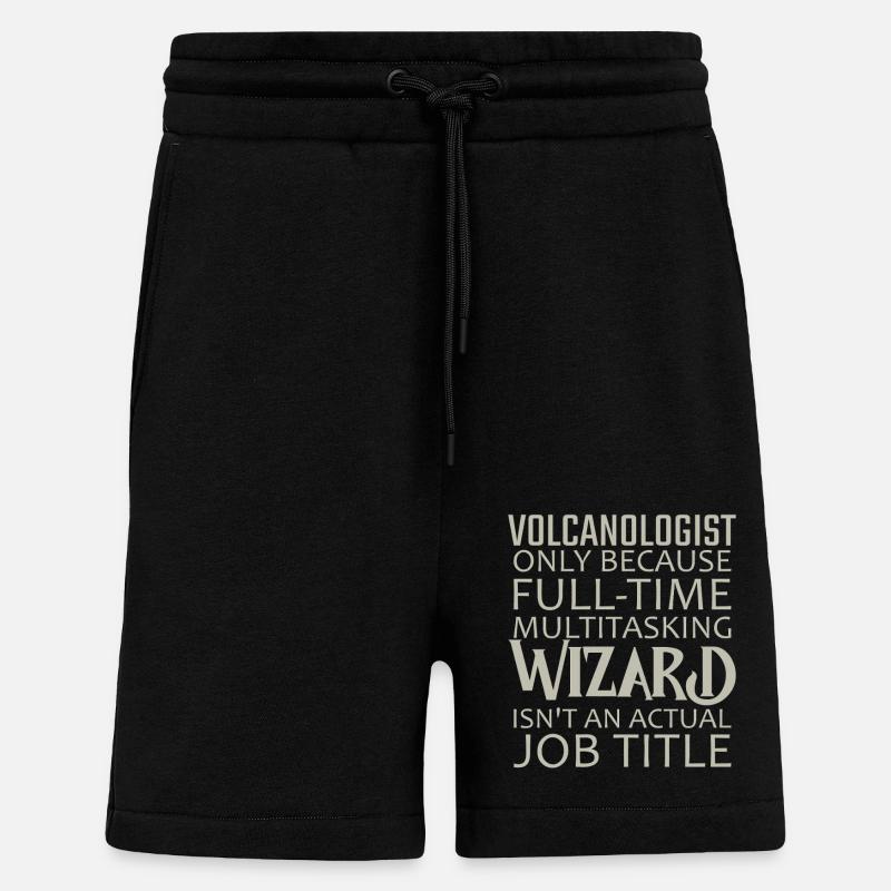 Volcanologue Sorcier Volcanologie - Short bio décontracté fabriqué en UE - SOLID BLACK