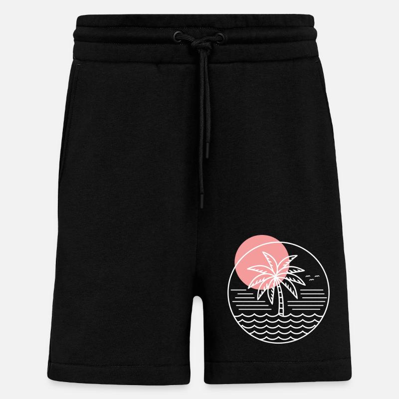 Palm Tree Circle - Shorts - made by SPREAD - SOLID BLACK