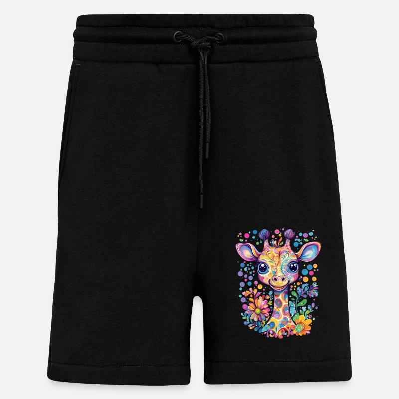 Bunte Giraffe Träume - Shorts - made by SPREAD - SOLID BLACK