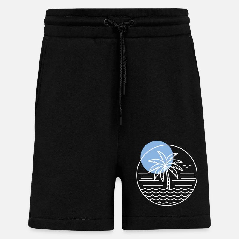 Palm Tree Circle - Shorts - made by SPREAD - SOLID BLACK