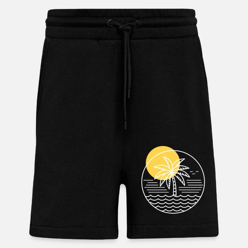 Cercle de palmiers - Short bio décontracté fabriqué en UE - SOLID BLACK