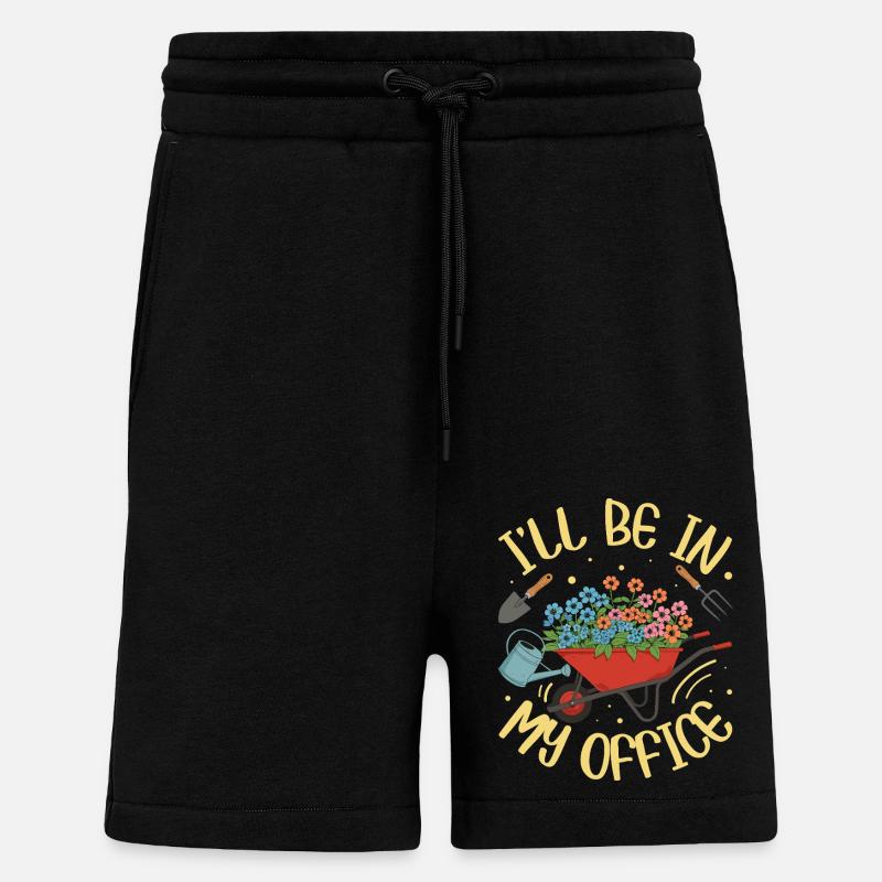 JE SERAI DANS MON BUREAU - Short bio décontracté fabriqué en UE - SOLID BLACK