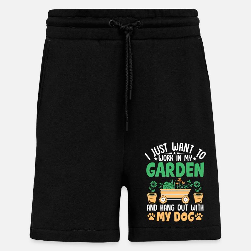Chien de jardin - Short bio décontracté fabriqué en UE - SOLID BLACK