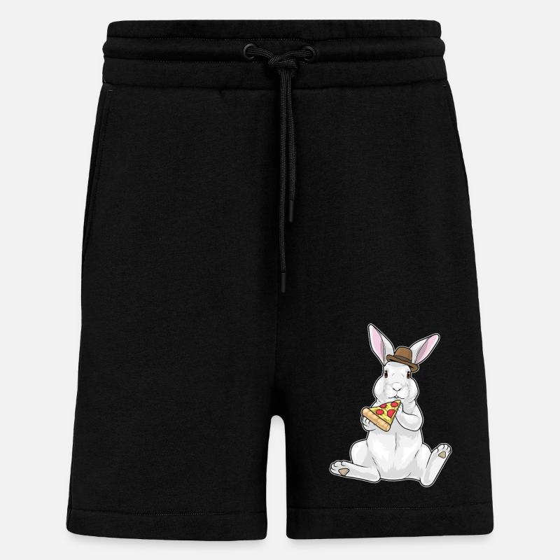 Pizza lapin - Short bio décontracté fabriqué en UE - SOLID BLACK