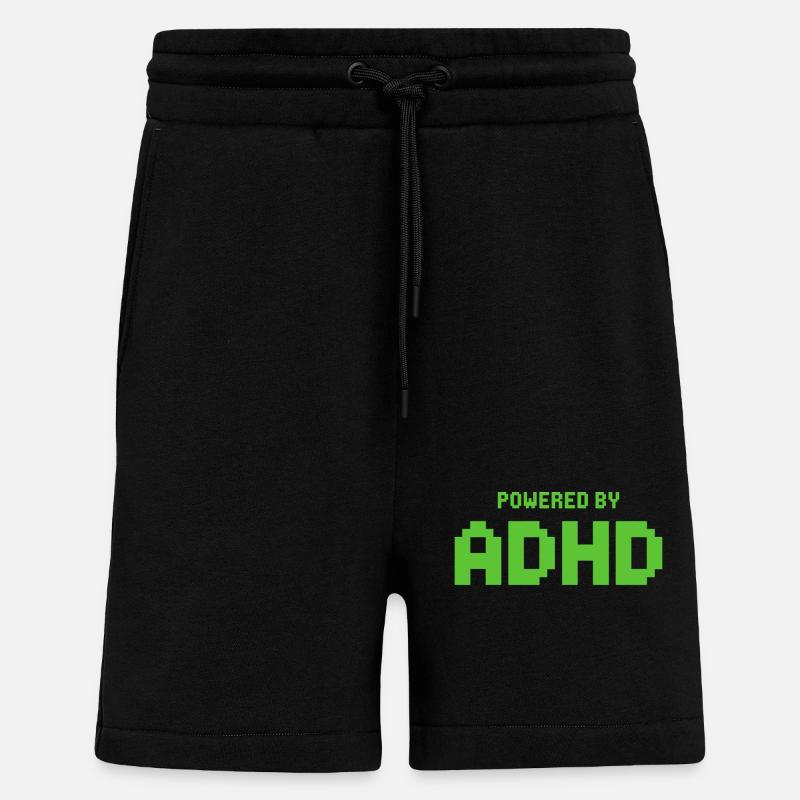 TDAH - Short bio décontracté fabriqué en UE - SOLID BLACK