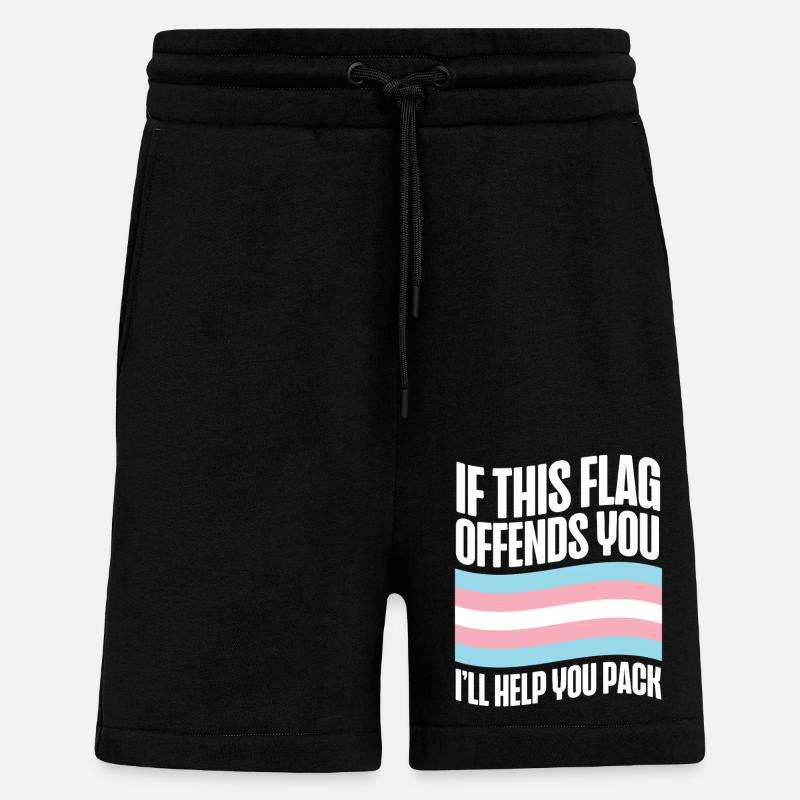 Fierté LGBT transgenre - Short bio décontracté fabriqué en UE - SOLID BLACK