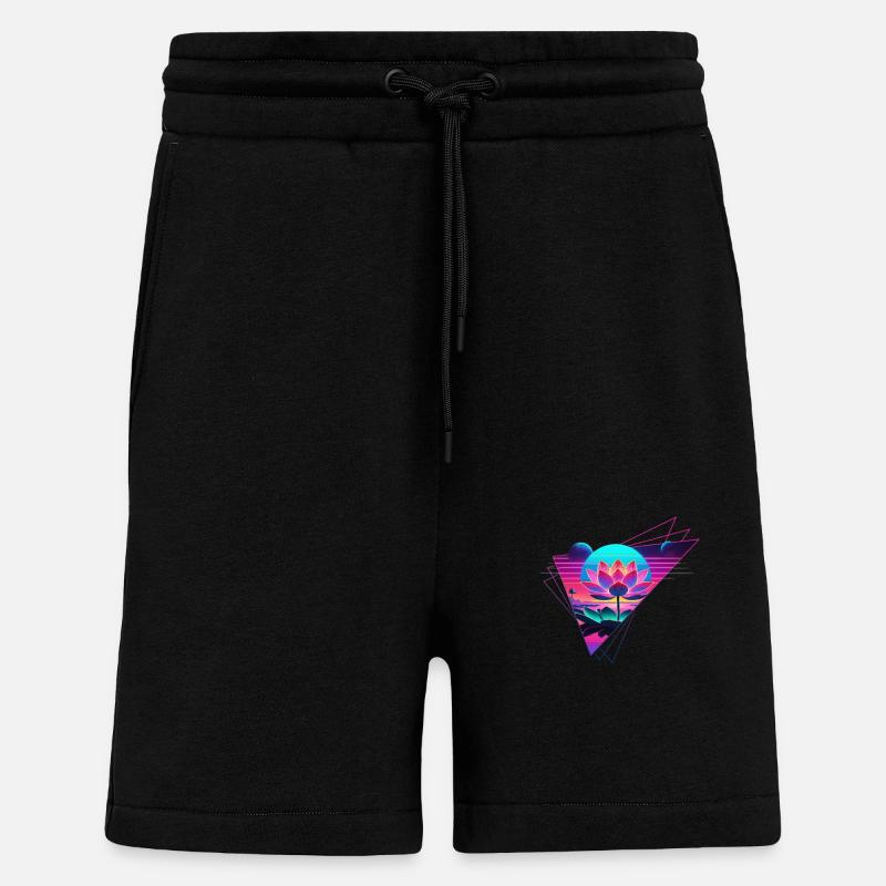 Vague rétro Lotus Triangle - Short bio décontracté fabriqué en UE - SOLID BLACK