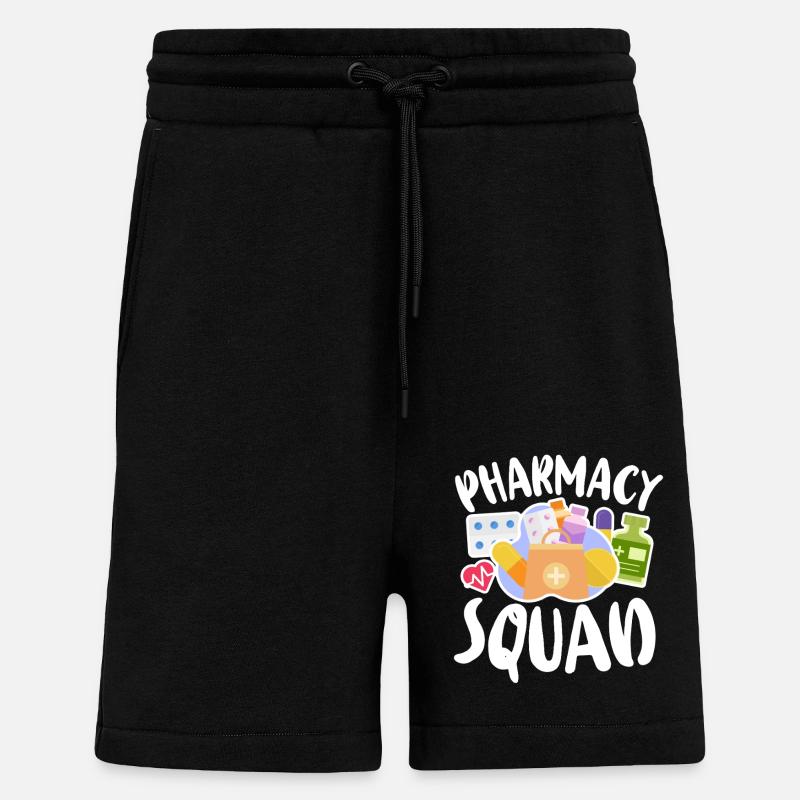 Technicien en pharmacie - Short bio décontracté fabriqué en UE - SOLID BLACK