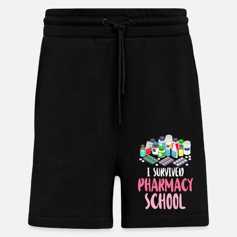 Technicien en pharmacie - Short bio décontracté fabriqué en UE - SOLID BLACK
