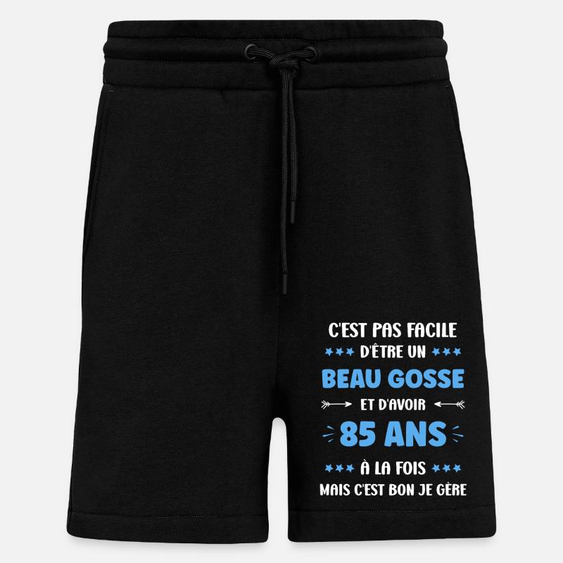 85 ANS - Short bio décontracté fabriqué en UE - SOLID BLACK