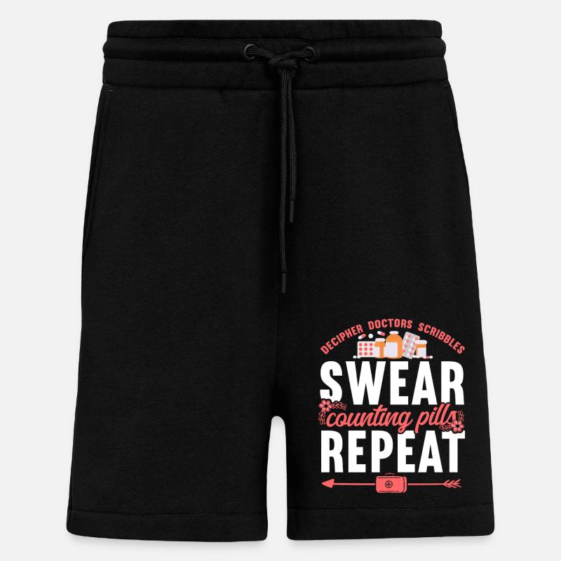 Pharmacy Tech Technician - Shorts - made by SPREAD - SOLID BLACK