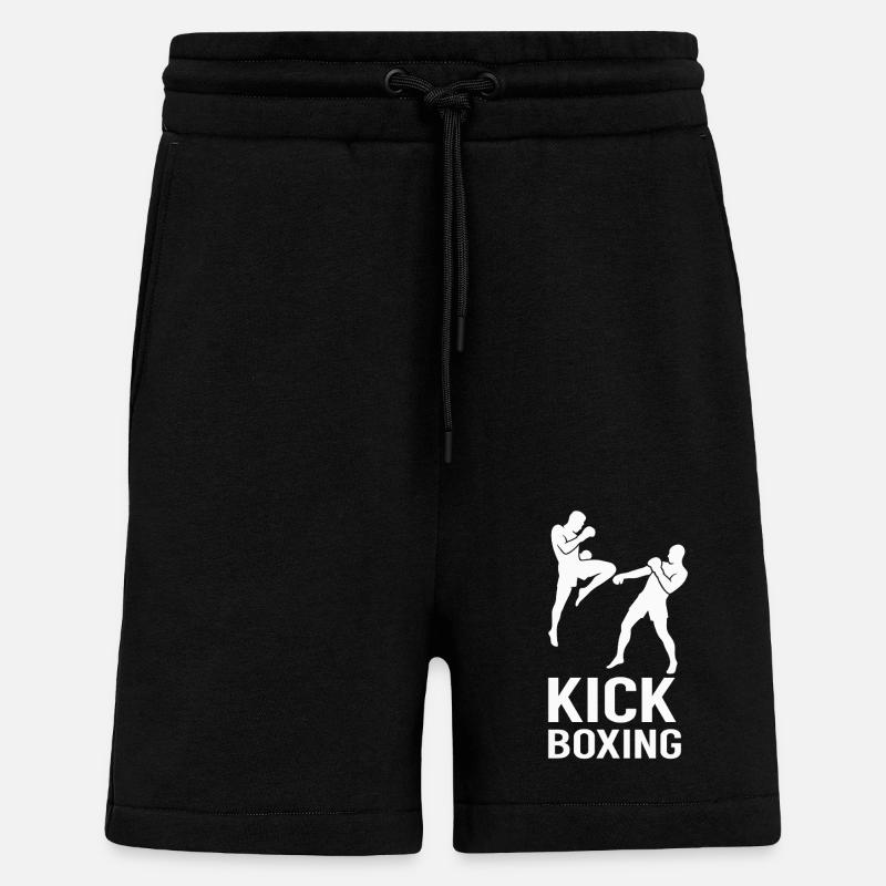 Combattants de kickboxing - Short bio décontracté fabriqué en UE - SOLID BLACK